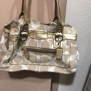 Small Gold Coach monogram Bag